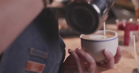 Barista Preparing Coffee Machine And Brewing Espresso Coffee At Cafe Stock Footage 237707329