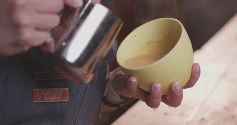Barista Preparing Coffee Machine And Brewing Espresso Coffee At Cafe Stock Footage 237707408