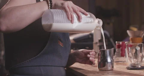 Barista Preparing Coffee Machine And Brewing Espresso Coffee At Cafe Stock Footage 237707597