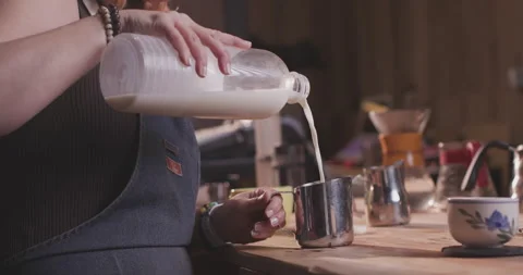 Barista Preparing Coffee Machine And Brewing Espresso Coffee At Cafe Stock Footage 237707600