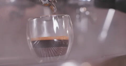 Barista Preparing Coffee Machine And Brewing Espresso Coffee At Cafe Stock Footage 237709292