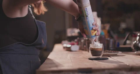 Barista Preparing Coffee Machine And Brewing Espresso Coffee At Cafe Stock Footage 237709843