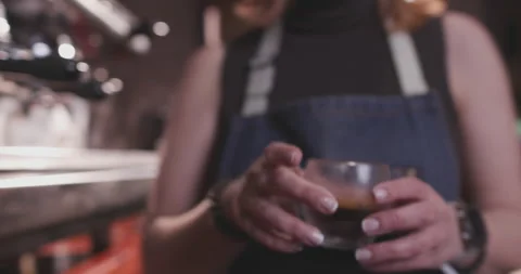 Barista Preparing Coffee Machine And Brewing Espresso Coffee At Cafe Stock Footage 237709909