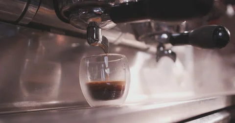 Barista Preparing Coffee Machine And Brewing Espresso Coffee At Cafe Stock Footage 237710048