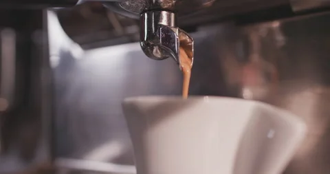 Barista Preparing Coffee Machine And Brewing Espresso Coffee At Cafe Stock Footage 237710585