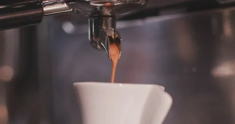 Barista Preparing Coffee Machine And Brewing Espresso Coffee At Cafe Stock Footage 237710628