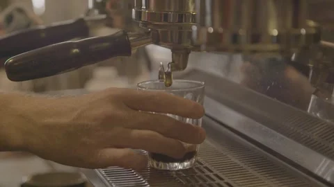 Barista Pulling Espresso Shot at Cafe Counter in Sydney, Australia Stock Footage 345692885