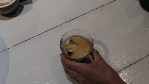 Barista server ice coffee Stock Footage 164159578