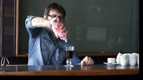 Barista shows a master class in cooking coffee Stock Footage 62237494