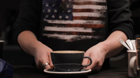 Barista the US flag Видео 200391366