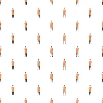 Barista working uniform seamless pattern Stock Illustration