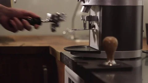 Barista works with a coffee machine. 動画素材 75276643