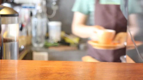 BaristaInCoffeeShopServingCupOfEspresso HD Stock Footage 39686690