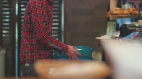 Baristas work. Working day. A typical day in a coffee shop Stock-Footage 68838844