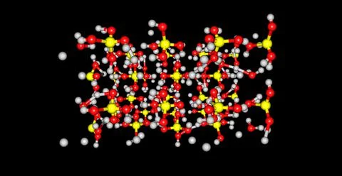 Barite molecular structure isolated on black Stock Illustration