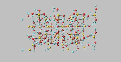 Barite molecular structure isolated on grey Stock Illustration