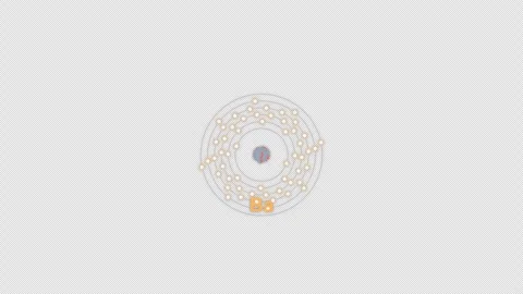 Barium Ba Bohr Atom Model Clean No Text Animation Video Overlay Alpha 4K Stockbeeldmateriaal 339368289