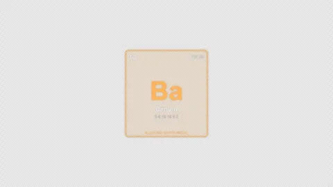 Barium Ba Periodic Table Element Tile Labeled Animation Video Overlay Alpha 4K Vidéo 339368271