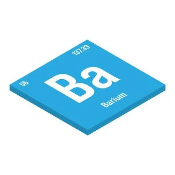 Barium, Ba, periodic table element Stock Illustration