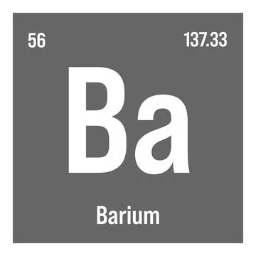 Barium, Ba, periodic table element Stock Illustration