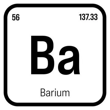 Barium, Ba, periodic table element Stock Illustration
