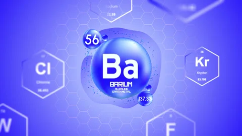 Barium Periodic Element Cell Stock Footage 314257880