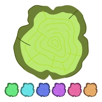 Bark wood circle vector cartoon graphic 스톡 일러스트