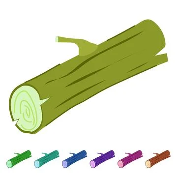 Bark wood log vector cartoon graphic Stock Illustration