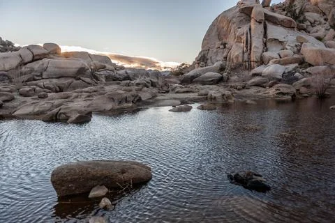 Barker Dam at sunset Stock Photos