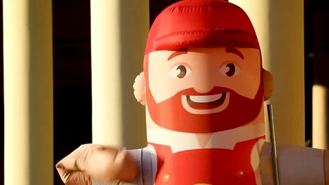 Barker Inflatable Figure Man Advertisement Stock-Footage 283416203