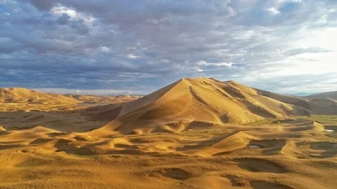 Barkhans in Mongolia Sandy Desert Stock Footage 101092128