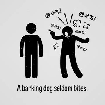 A Barking Dog Seldom Bites Stock Illustration