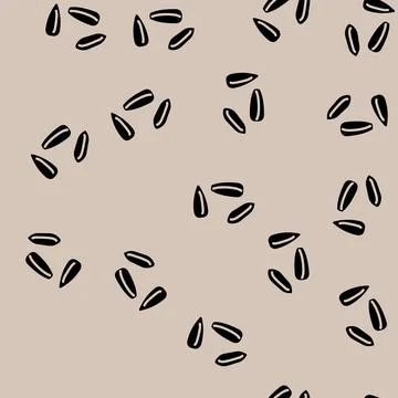 Barley grain peeled glyph vector seamless pattern Stock Illustration