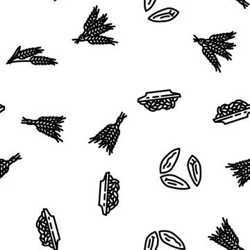 Barley grain wheat seamless pattern vector イラスト素材
