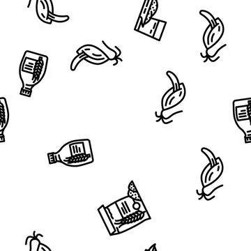 Barley grain wheat seamless pattern vector イラスト素材