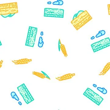 Barley grain wheat seamless pattern vector 스톡 일러스트