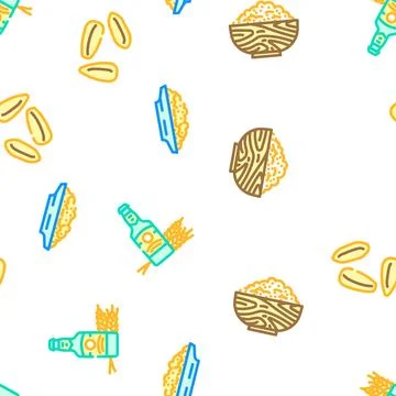 Barley grain wheat seamless pattern vector イラスト素材