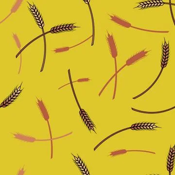 Barley Seamless Pattern Stock Illustration