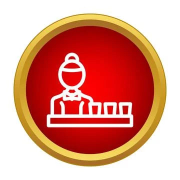 Barmaid icon serving drinks at counter symbol Stock Illustration