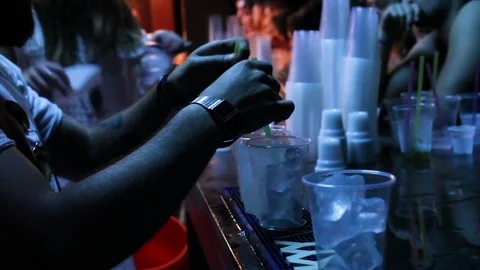 Barman Drinks Party Stock Footage 84649036