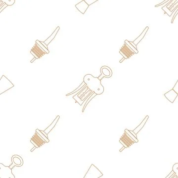 Barman equipment contour seamless pattern. Stock-Illustration