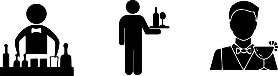 Barman icon isolated on white background Stock Illustration