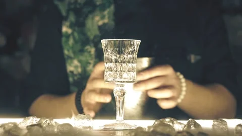 Barman make a cocktail on a bar Stock Footage 125634622