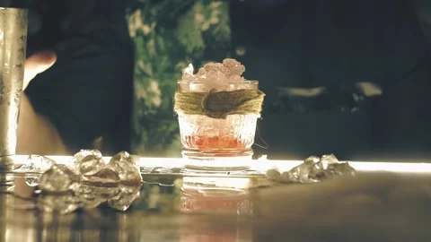 Barman make a cocktail on a bar Stock Footage 125638245