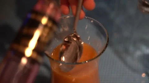 Barman makes a cocktail Stock Footage 133772990