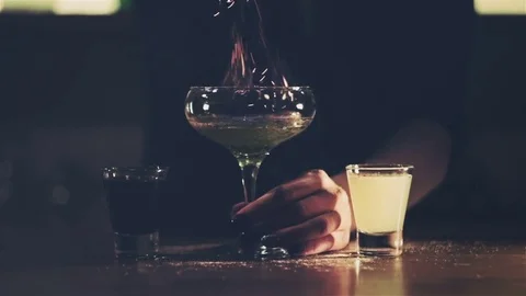 Barman making cocktail Stock Footage 80357582