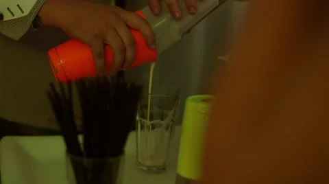 Barman is making cocktail at night club Stock Footage 56058053