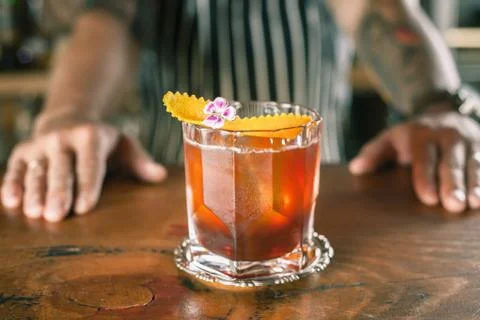 Barman is making cocktail Stock Photos