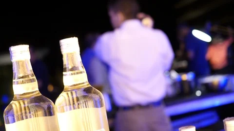 Barman making cocktail on shaker Stock Footage 95749780