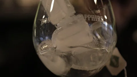 Barman Making Gin Tonic Stock Footage 129780403